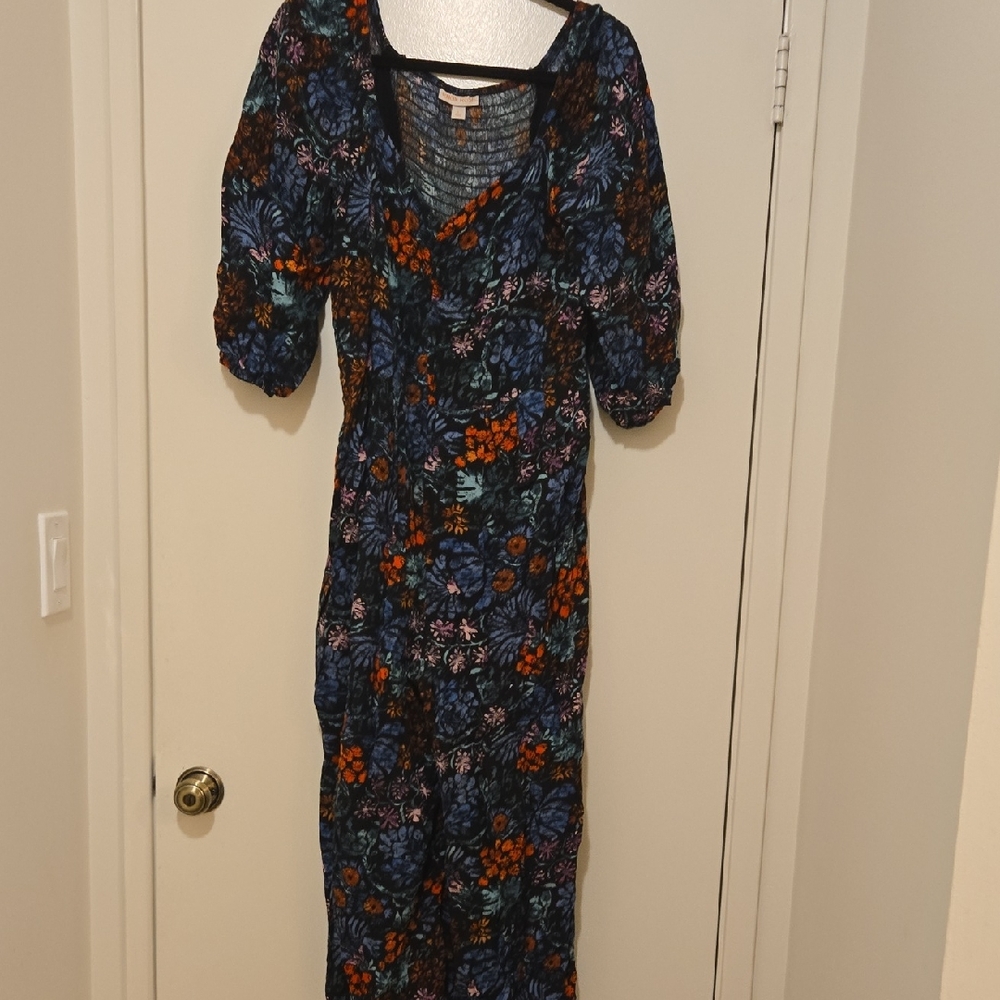 Knox Rose Floral Vneck Jumpsuit W/ Pockets Sz L